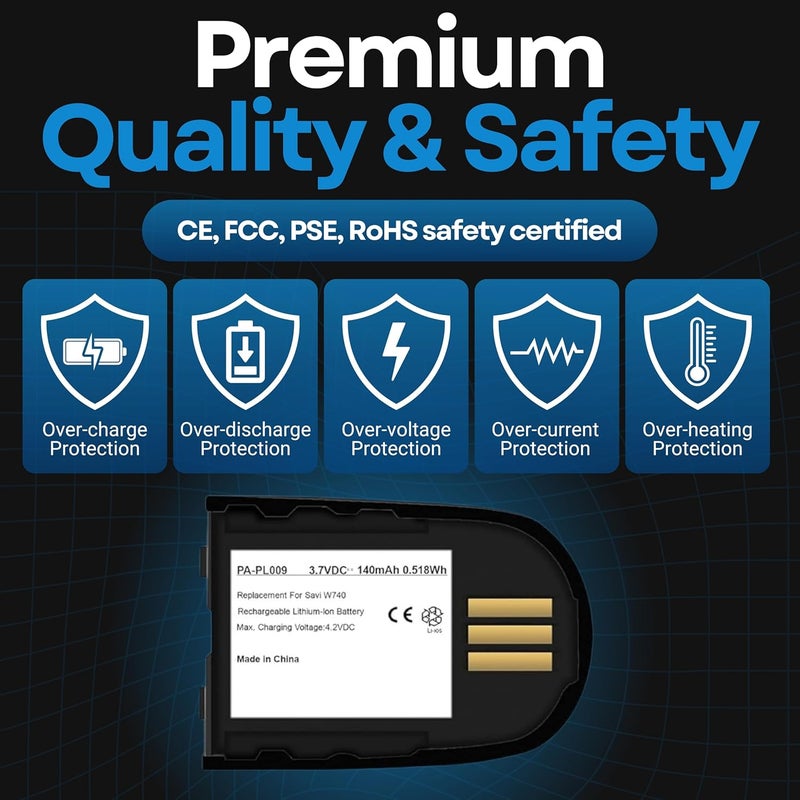 WirelessFinest Replacement Battery 84598-01 82742-01 for Plantronics Savi W740, W745, W440, W445, WH500, CS540XD, W02 Wireless Headsets Headphones Repair - Image 5