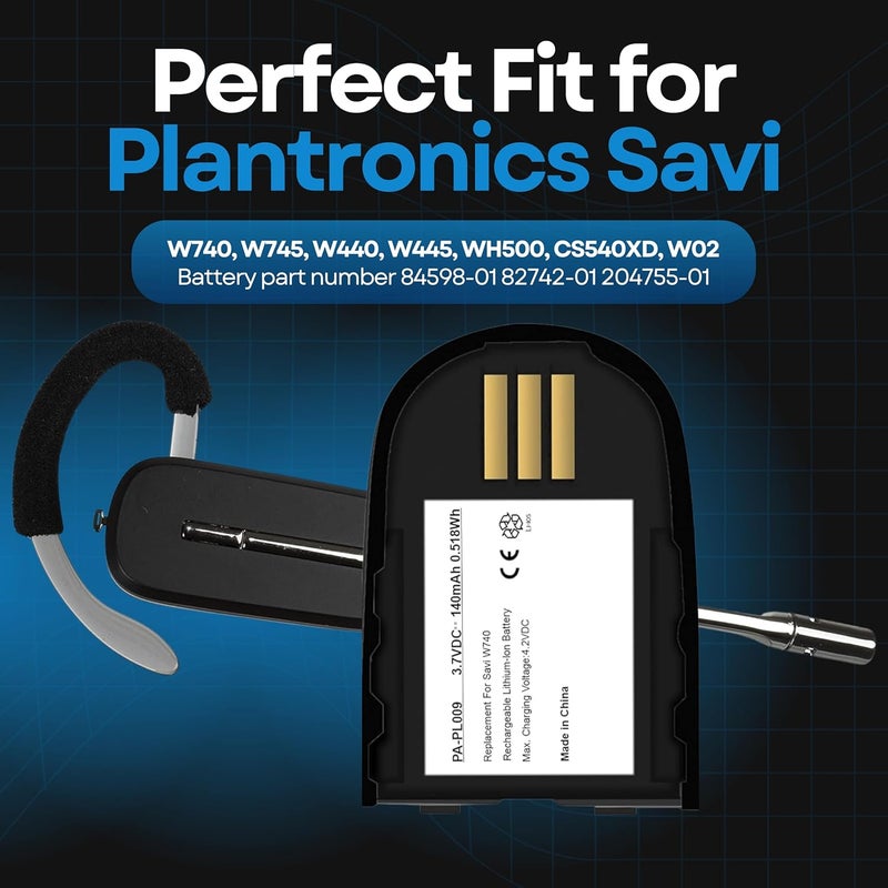 WirelessFinest Replacement Battery 84598-01 82742-01 for Plantronics Savi W740, W745, W440, W445, WH500, CS540XD, W02 Wireless Headsets Headphones Repair - Image 4