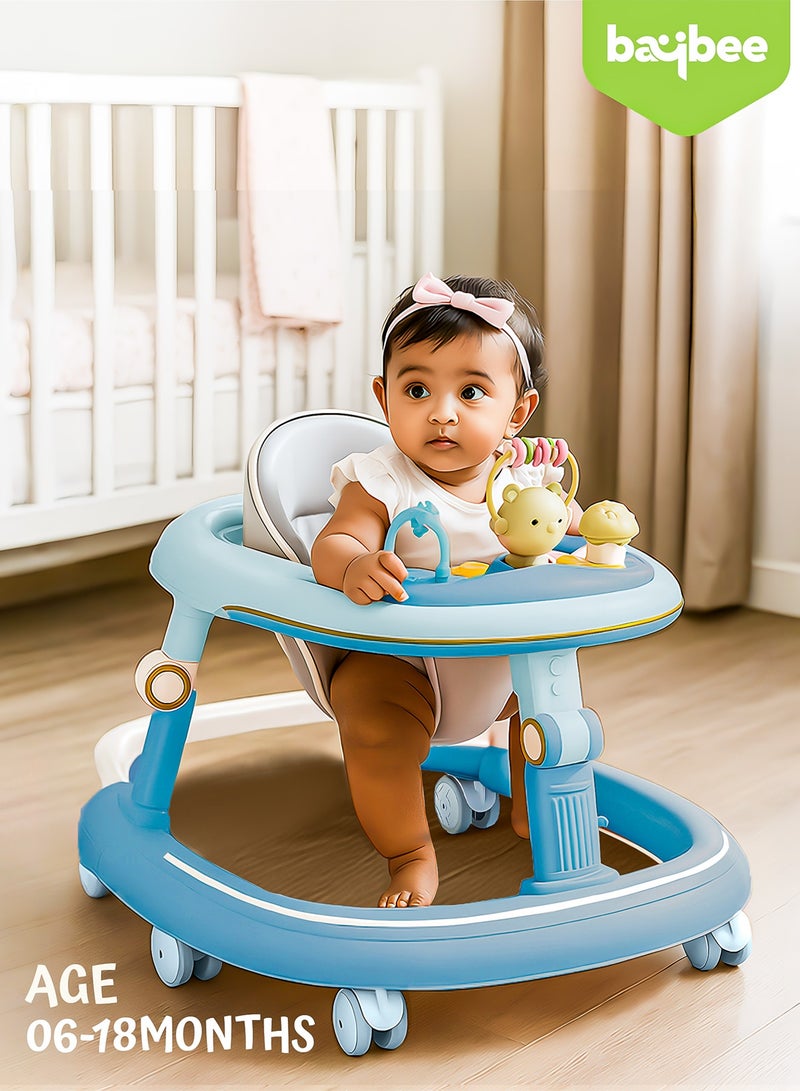 بيبي مشاية أطفال بيتاليا ٢ في ١ قابلة للطي مع ٥ ارتفاعات قابلة للتعديل، وقضيب دفع، وقضيب ألعاب موسيقية | مشاية أنشطة للأطفال الصغار | مشاية دفع للأولاد والبنات من ٦ إلى ١٨ شهرًا، لون أخضر - Image 3