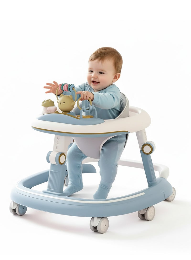 بيبي مشاية أطفال بيتاليا ٢ في ١ قابلة للطي مع ٥ ارتفاعات قابلة للتعديل، وقضيب دفع، وقضيب ألعاب موسيقية | مشاية أنشطة للأطفال الصغار | مشاية دفع للأولاد والبنات من ٦ إلى ١٨ شهرًا، لون أخضر - Image 1