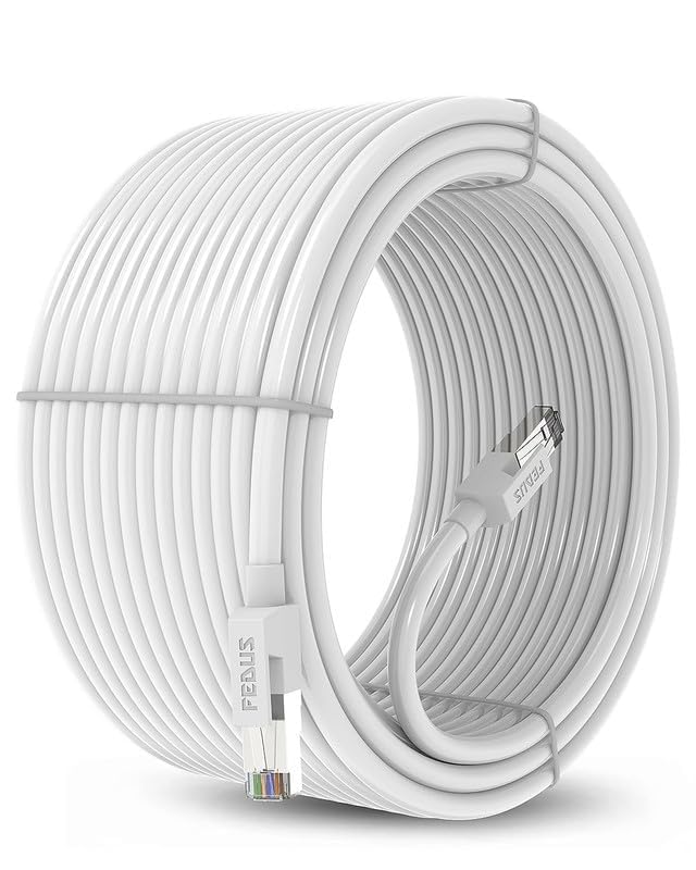 FEDUS 30 Meter Heavy Duty Outdoor Cat6 Cable Weatherproof/UV Resistant 10000mbps Ethernet Cable Suitable for Direct Burial Installations Ethernet Patch LAN Cable,Internet cable Network Cord White - Image 1