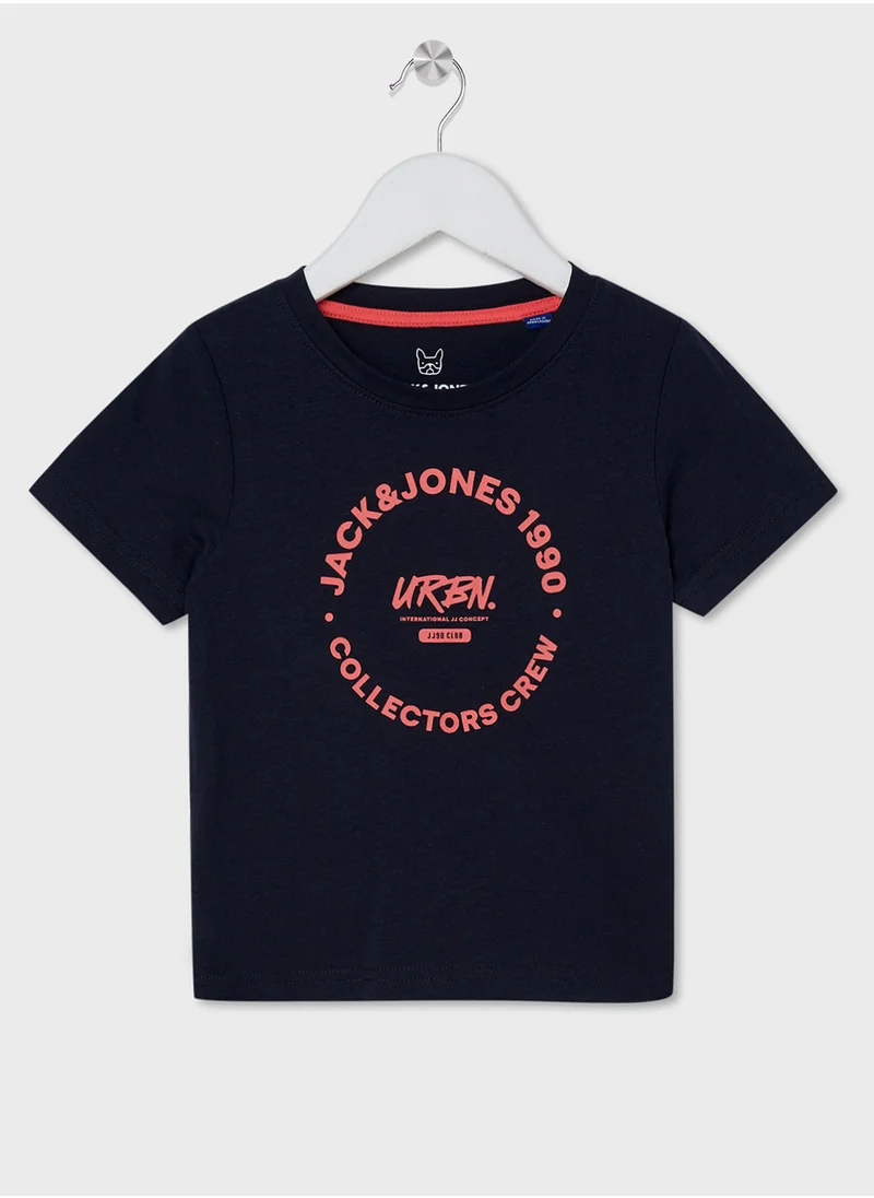 جاك وجونز جونيور Kids Logo Crew Neck T-Shirts