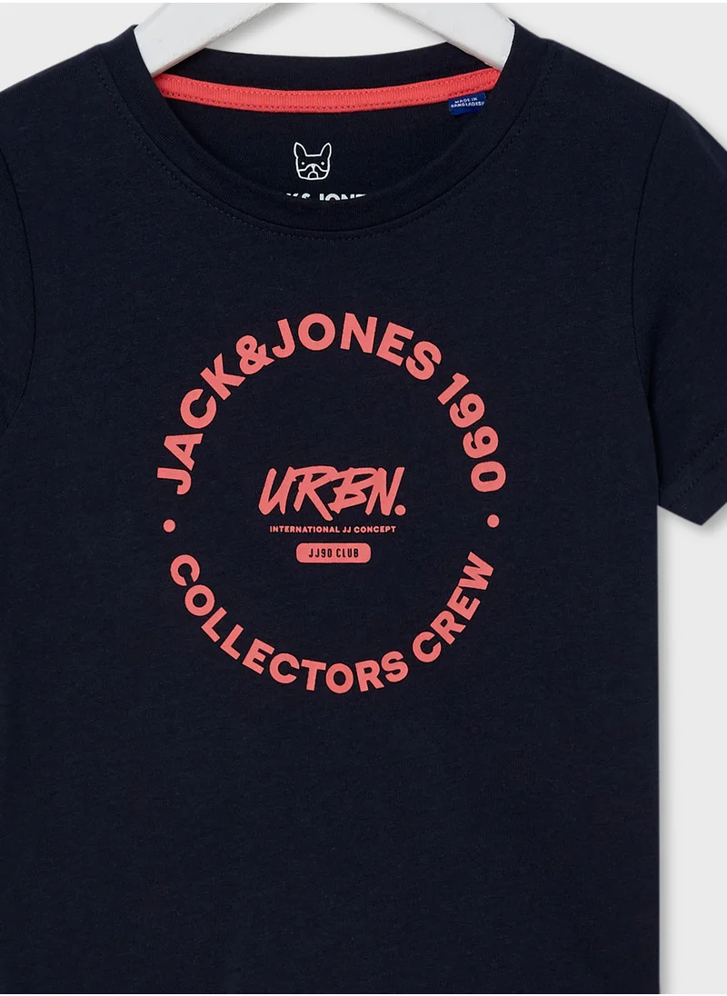 Jack & Jones Junior Kids Logo Crew Neck T-Shirts