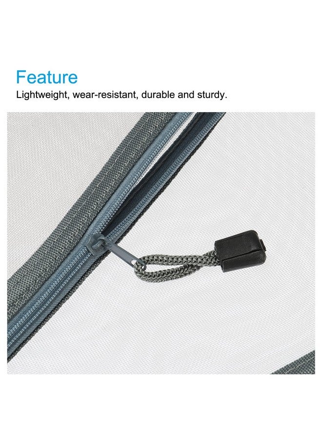 MECCANIXITY MECCANIXITY Mesh Zipper Bags, A6 Nylon Zip Pouch Pencil Case Storage Pockets for Travel Office Accessories, Gray Pack of 6  - Image 4