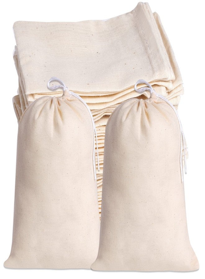 Tayfremn 50Pcs Cotton Drawstring Bags, Reusable Muslin Bag Natural Cotton Bags with Drawstring Produce Bag Bulk Gift Jewelry Pouch for Party Wedding Home Storage, Natural Color (6x7.9 Inch) - Image 1