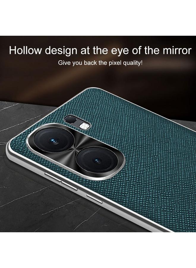 إيروريكس جراب لهاتف vivo iQOO Neo9 Pro مصنوع من جلد البولي يوريثان بتصميم متقاطع وحواف فضية - Image 5