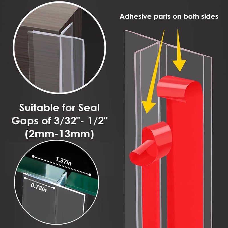 AEIOUD Upgrade T-Shaped Door Draft Stopper, Clear Silicone Seal Strip Weather Stripping for Side of Door Frame (1.37" Wide X 20 Ft Elder) - Image 4