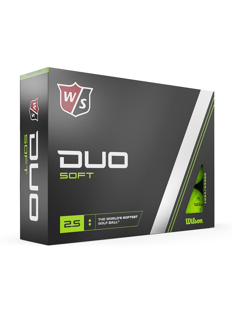 Wilson Staff Duo Green Golf Balls, Pack of 12  - Image 1