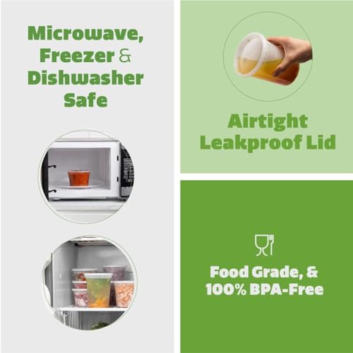 V4L Transparent Takeout Food Containers Food Storage Containers With Lids Freezer Safe | Meal Prep | Microwavable Dishwasher | Leakproof | BPA Free (500 ml pack of 25) - Image 3
