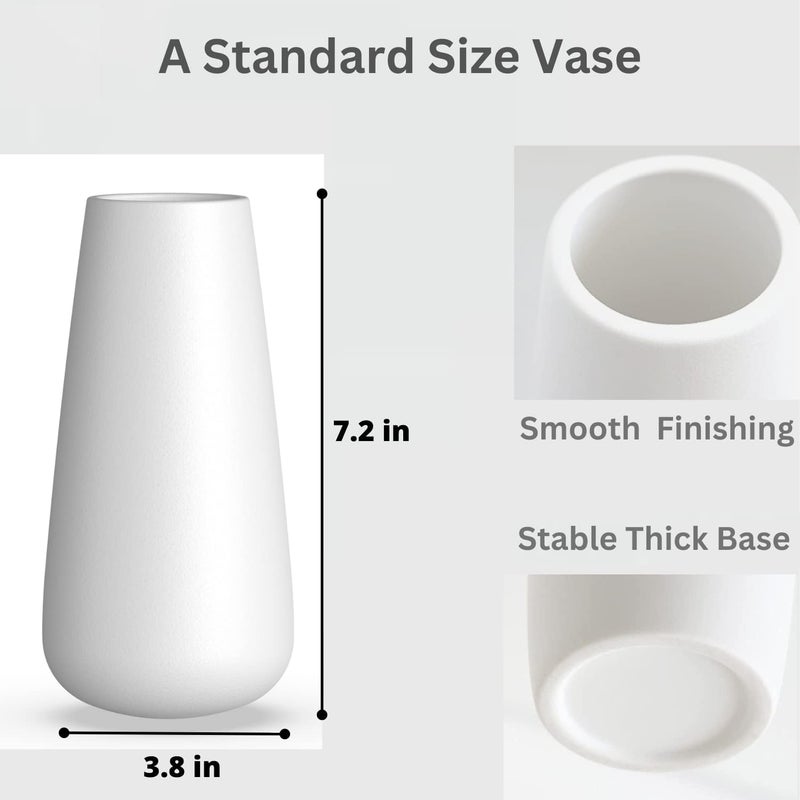 DECORPIA Premium Ceramic Vase for Pampas Grass - Minimalism Style for Modern Table Shelf, Home Decor, Kitchen Living Room Centerpieces, Office Desk (Medium) - Image 5