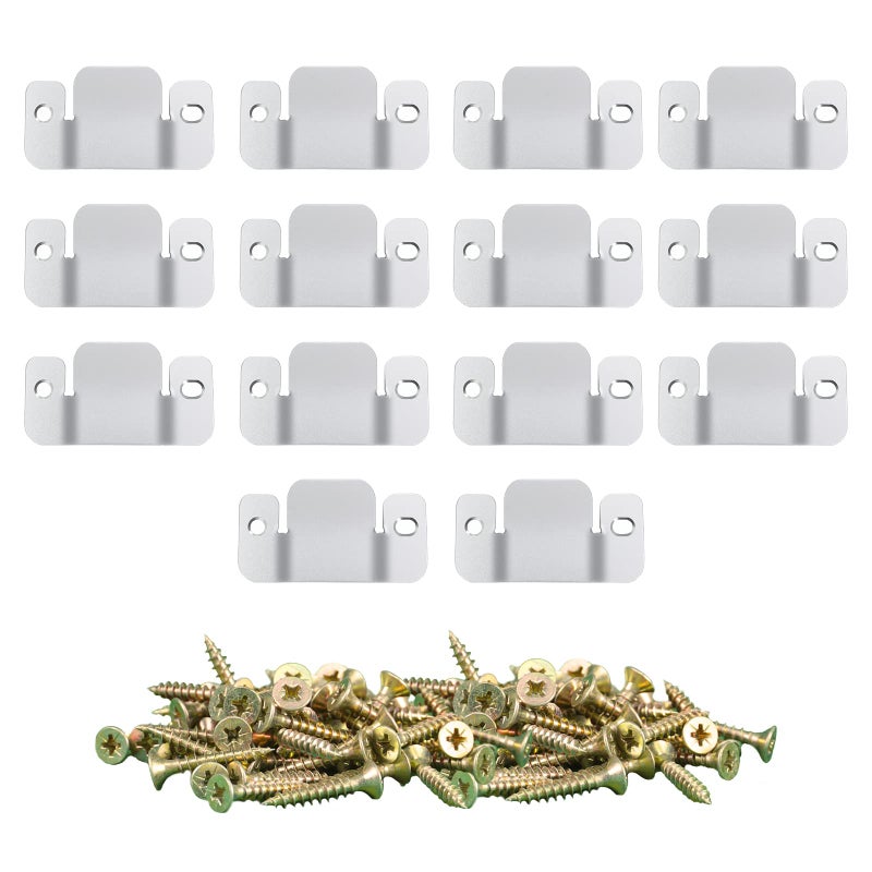 DEEPDREAM 14 Pcs Sectional Couch Connectors Metal Couch Clips Sofa Connector Interlocking Furniture Connector with 34 Pcs Screws