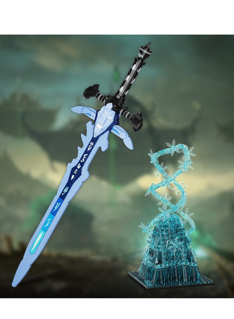 قالب بناء لعبة World of Warcraft Frostmourne، سيف فارس الموت مع العرش المتجمد، مجموعة هدايا للاعبين، أكثر من 8 سنوات للأطفال والبالغين (862 قطعة) - Image 2