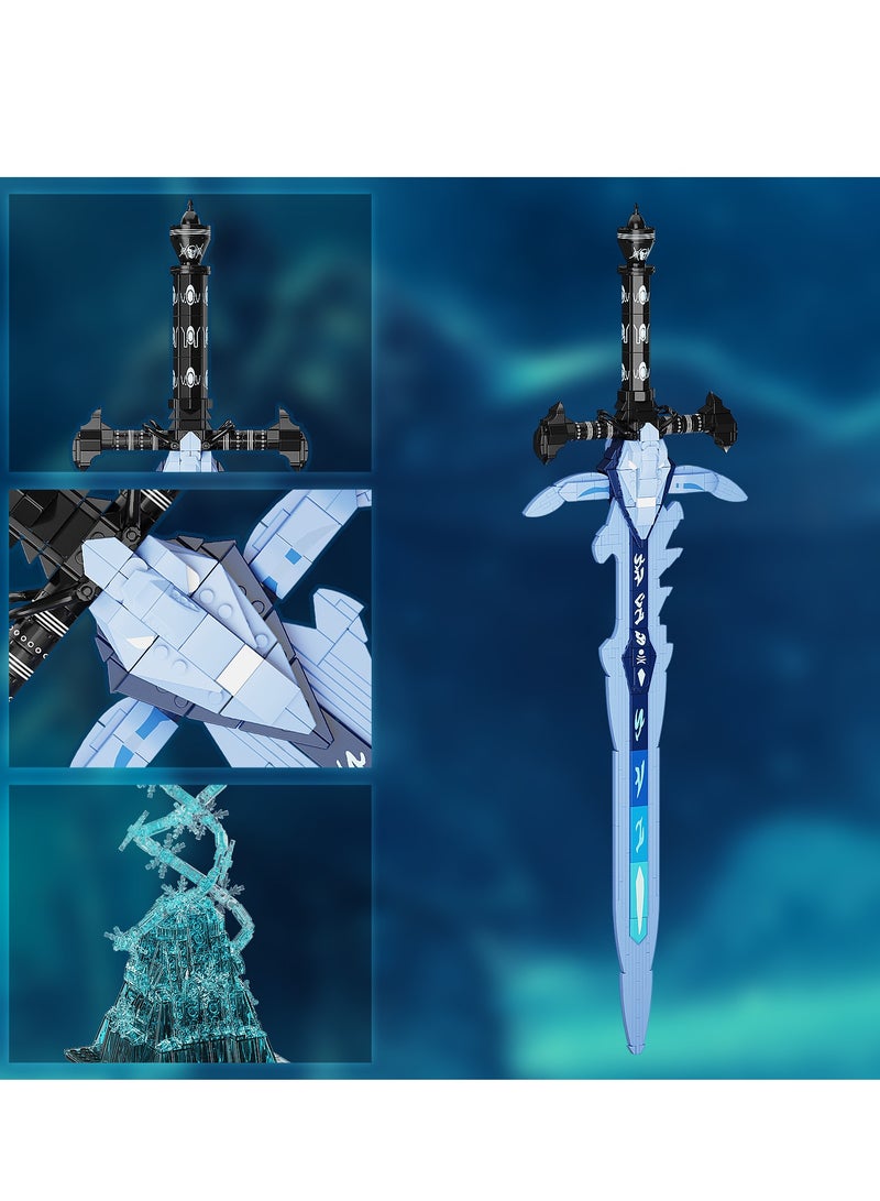 قالب بناء لعبة World of Warcraft Frostmourne، سيف فارس الموت مع العرش المتجمد، مجموعة هدايا للاعبين، أكثر من 8 سنوات للأطفال والبالغين (862 قطعة) - Image 3