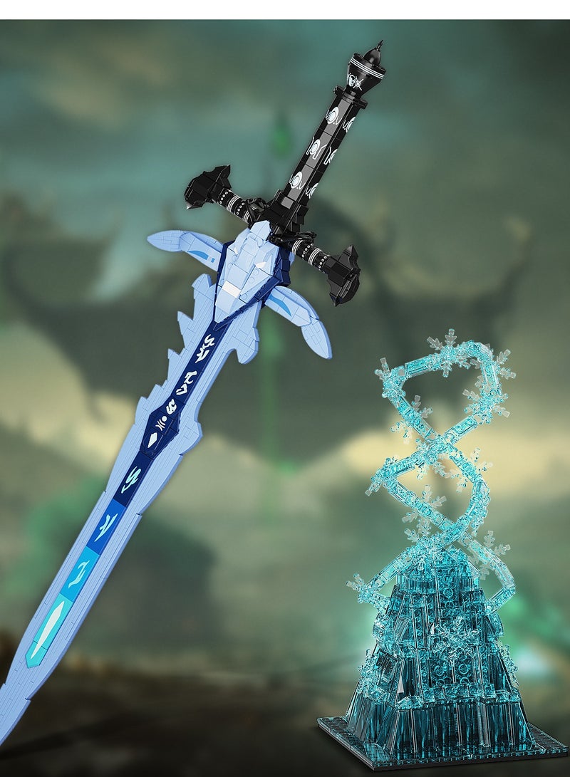 قالب بناء لعبة World of Warcraft Frostmourne، سيف فارس الموت مع العرش المتجمد، مجموعة هدايا للاعبين، أكثر من 8 سنوات للأطفال والبالغين (862 قطعة) - Image 4