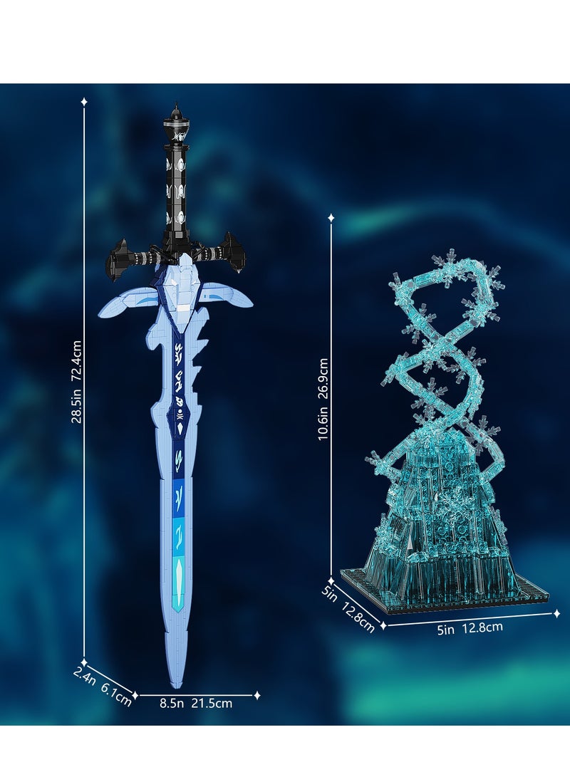 قالب بناء لعبة World of Warcraft Frostmourne، سيف فارس الموت مع العرش المتجمد، مجموعة هدايا للاعبين، أكثر من 8 سنوات للأطفال والبالغين (862 قطعة) - Image 5