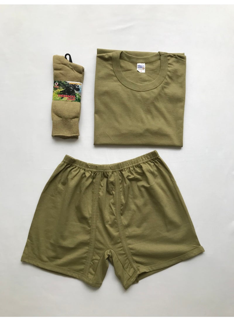Ay Askeri Malzeme Ay Military Equipment Soldier Boxer - Soldier Socks - Soldier Undershirt Set  - Image 1