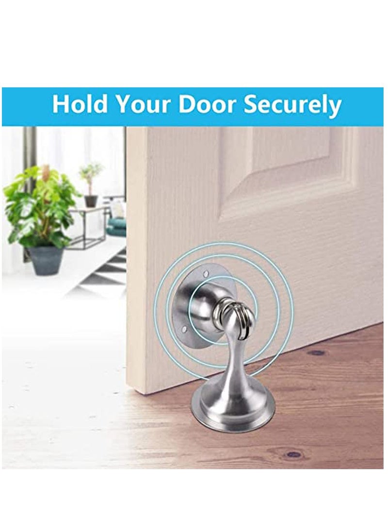 Door Stopper Magnetic Stop Stainless Steel Holder with 3M Double Sided Adhesive Tape for No Drilling Screws Stronger Mount 2 Pack  - Image 2