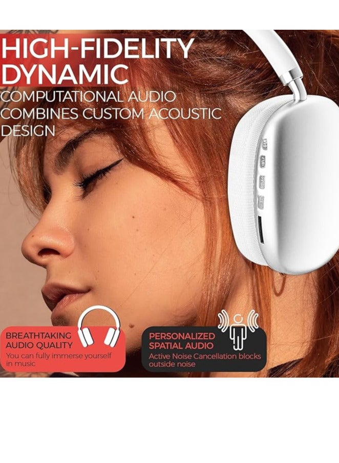 Scrolls P9 Pro Max Immersive Active Noise Cancelling Over-Ear Headphones, Epitome of Cutting-Edge Design and Premium Sound Quality. Elevate Your Listening Experience, Fusion of Style and Comfort (WHITE)  - Image 4