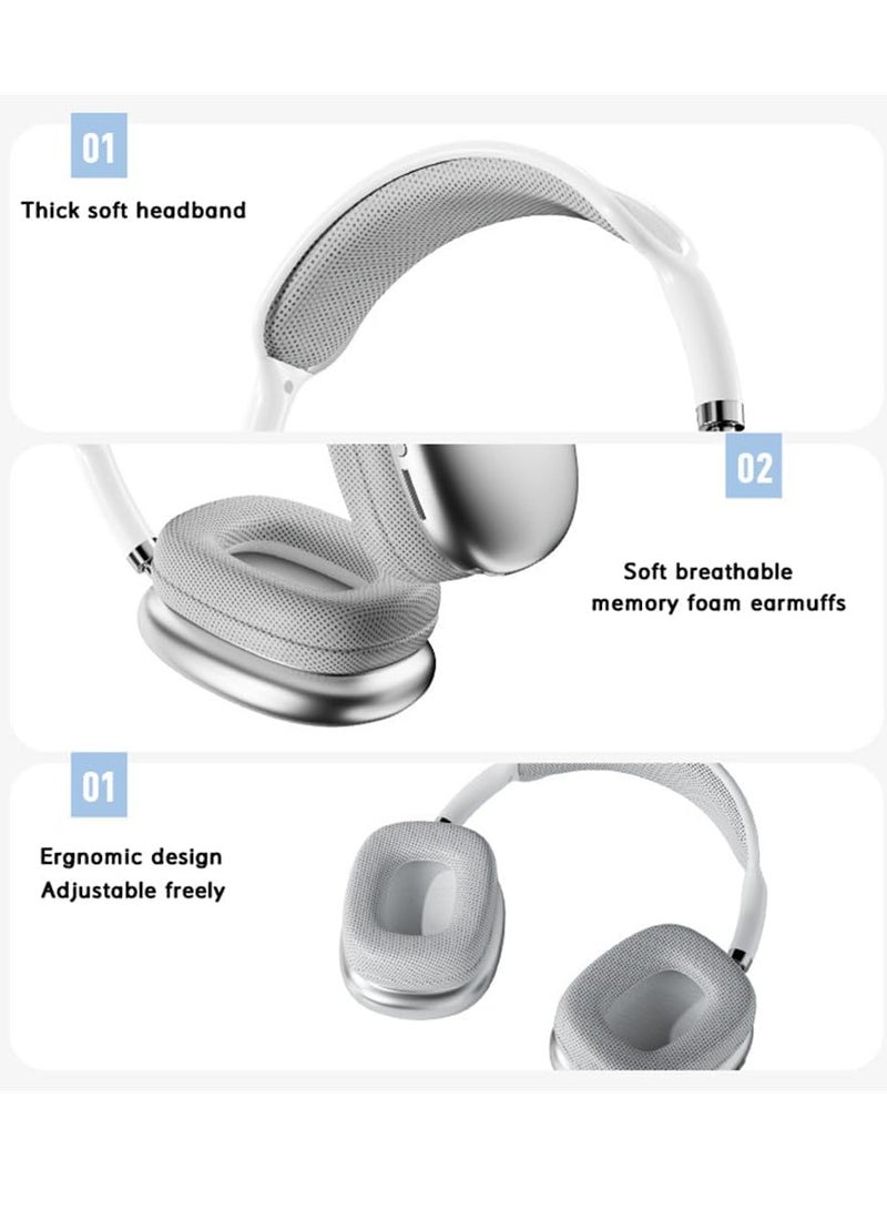 P9 Pro Max Immersive Active Noise Cancelling Over-Ear Headphones, Epitome of Cutting-Edge Design and Premium Sound Quality. Elevate Your Listening Experience, Fusion of Style and Comfort (WHITE)