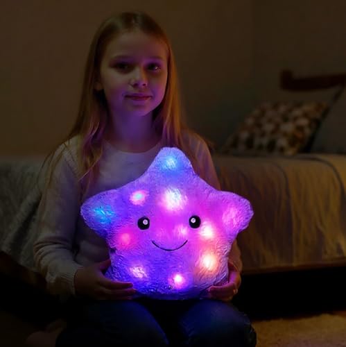 Cuteoy 13 Musical Purple Star Plush Pillow Glowing Twinkle Night Light Stuffed Animal LED Toys Adjustable Volume Birthday for Girls Boys - Image 5