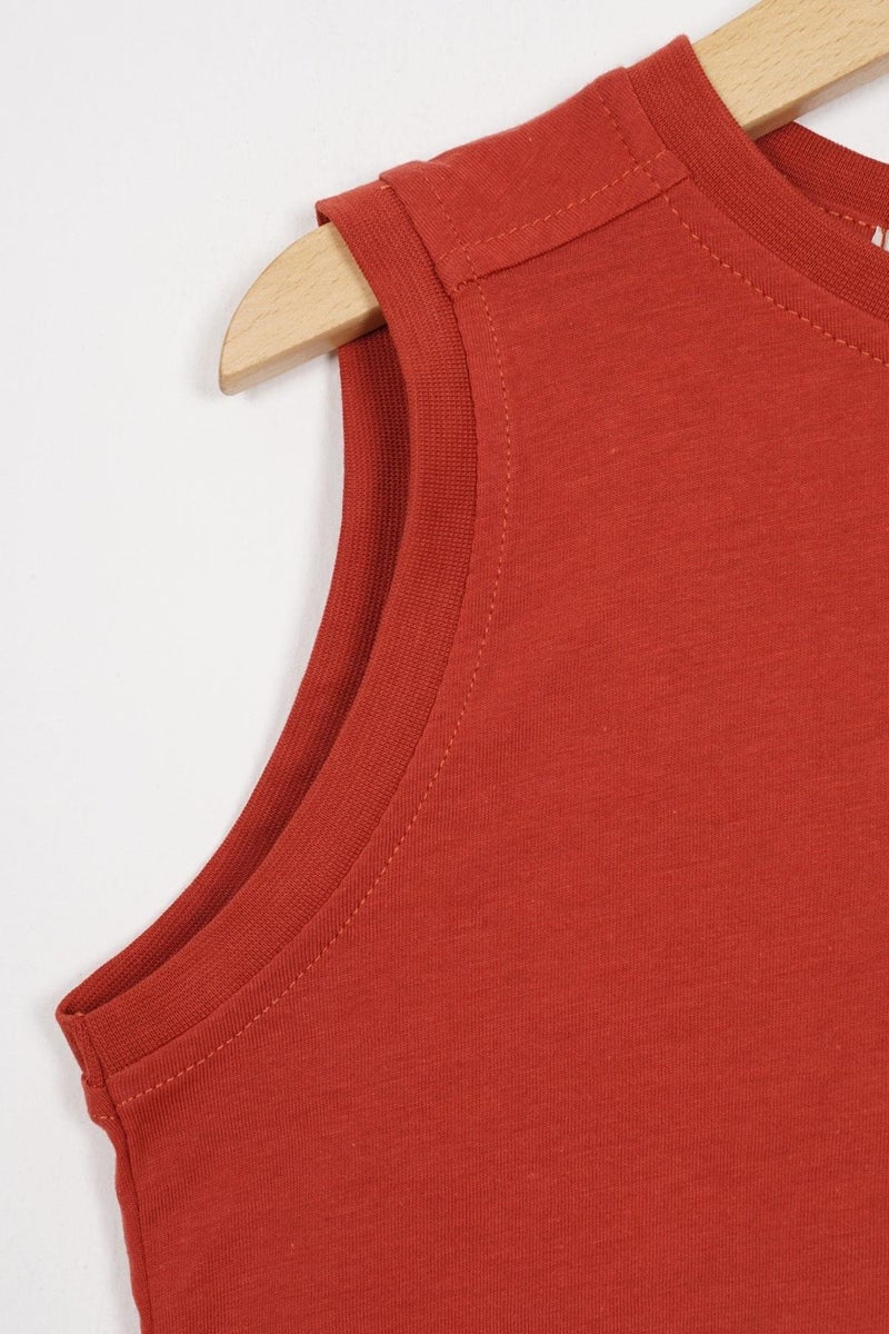 Zepkids Sport Wear Crest Brick Color Boy's Capri Set  - Image 2