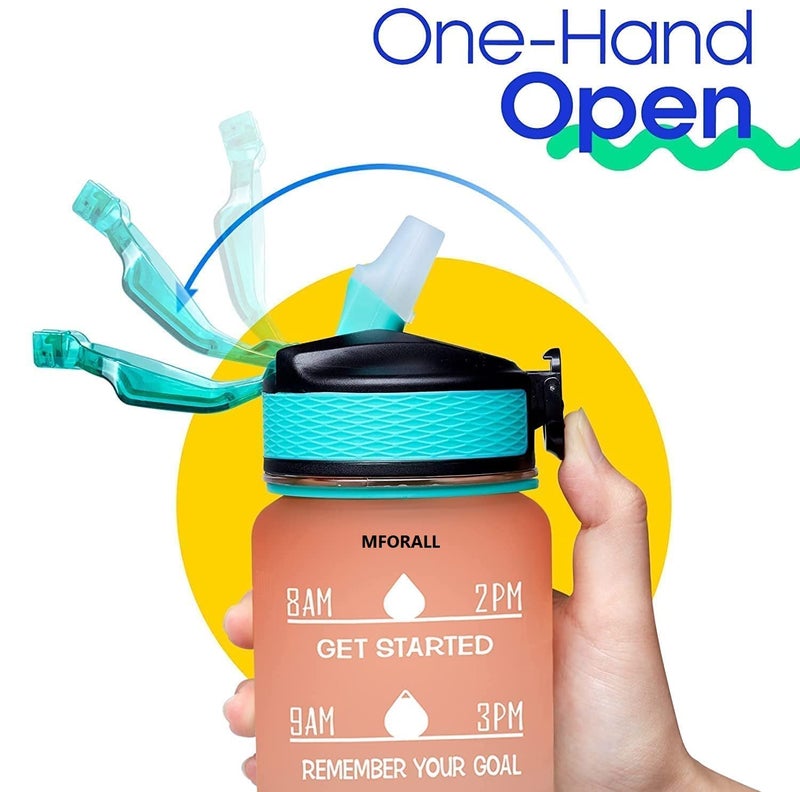 Mforall Time Marker Water Bottle Plastic Water Bottle 1 litter With Motivational Time Marker Unbreakable Durable BPA Free NonToxic Leak proof Water Bottle for Gym Office Multi Colour - Image 2