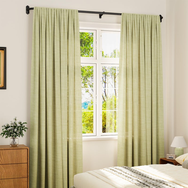 YaFex Curtain Rods for Windows: 48-86 Inch Wrap Around Blackout Curtain Rod, Adjustable 1 Inch Heavy Duty Window Treatment Rods, Making Room Darkening Drapery Rod for Indoor/Outdoor, Easy to Install - Image 2