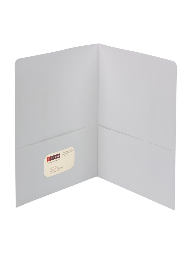 Smead Smead Two-Pocket Heavyweight Folder, Letter Size, White, 25 per Box (87861)  - Image 1