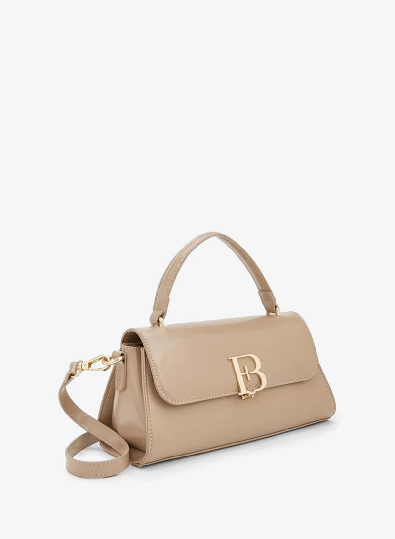 Flora Bella By Shoexpress Nude Solid Satchel Bag With Detachable Strap for Women | Best Price UAE