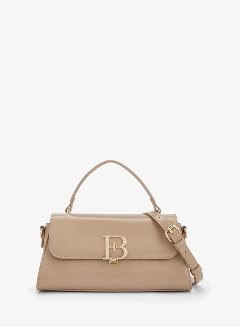 Solid Satchel Bag With Detachable Strap