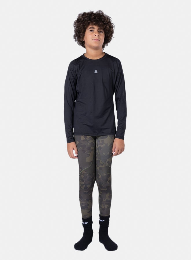 Ghost Boy's Base Leggings - Olive Camo - Image 1