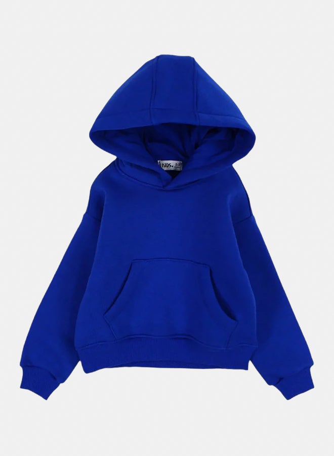 اوركيدز هودي قطن سادة للأطفال – أزرق - Image 1