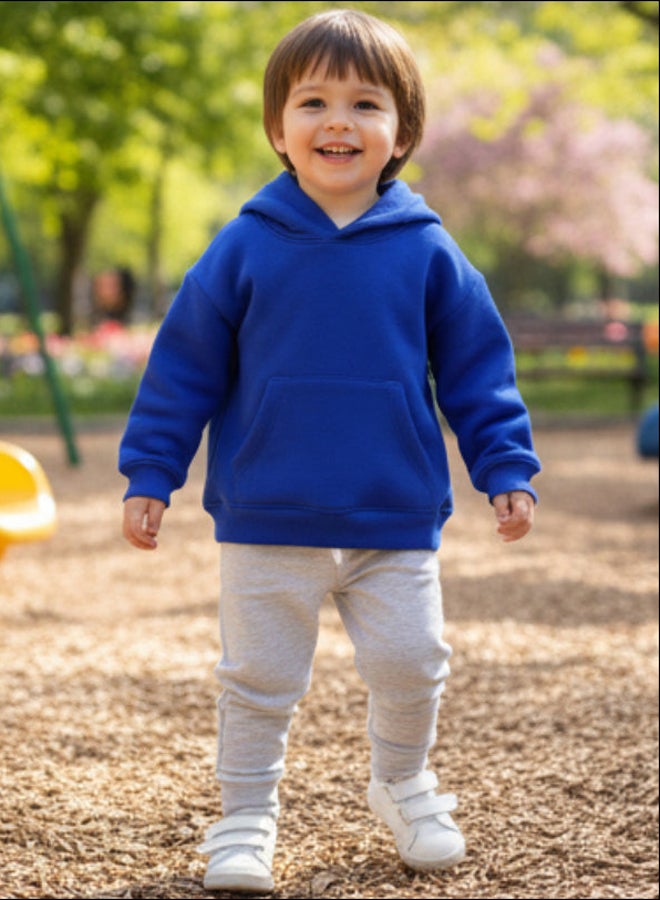اوركيدز هودي قطن سادة للأطفال – أزرق - Image 3