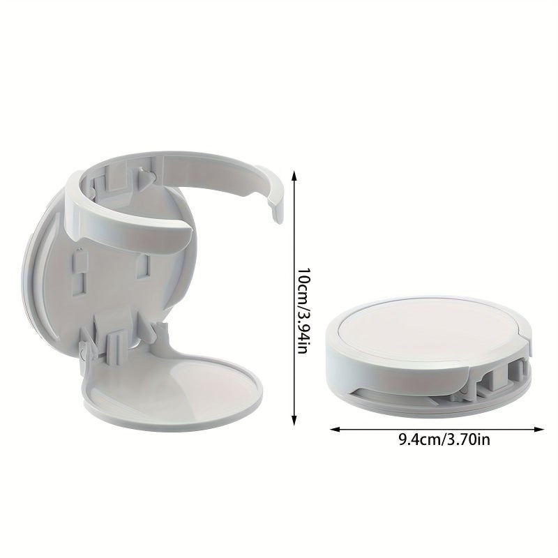 4 Pack Adjustable White ABS Plastic Folding Cup Holders Easy Clean Durable - Image 5