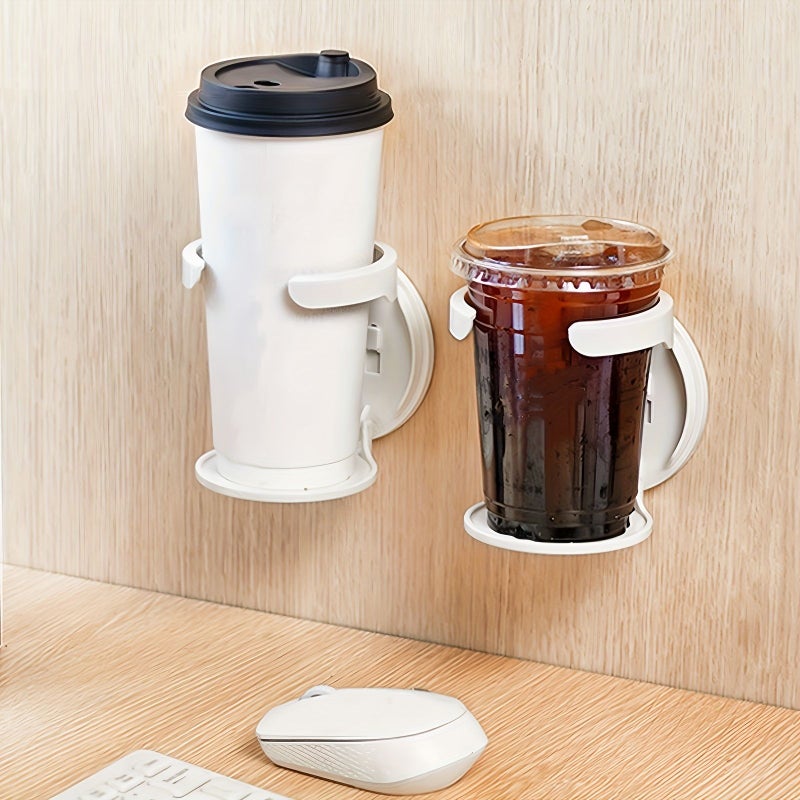 4 Pack Adjustable White ABS Plastic Folding Cup Holders Easy Clean Durable - Image 4