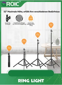 GROIC 12" Ring Light with Tripod Stand & phone holder, LED Ring Light Kits for Selfie, Makeup, Video, with 3 Light Modes  - Image 2