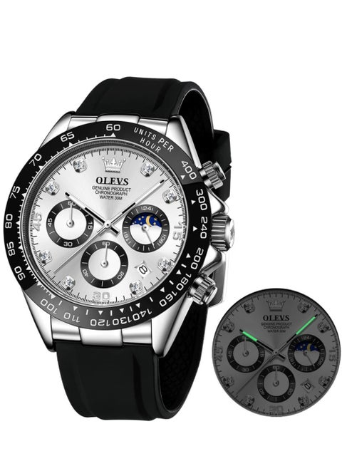 ساعات رجالية بسوار سيليكون كوارتز مقاومة للماء 2875