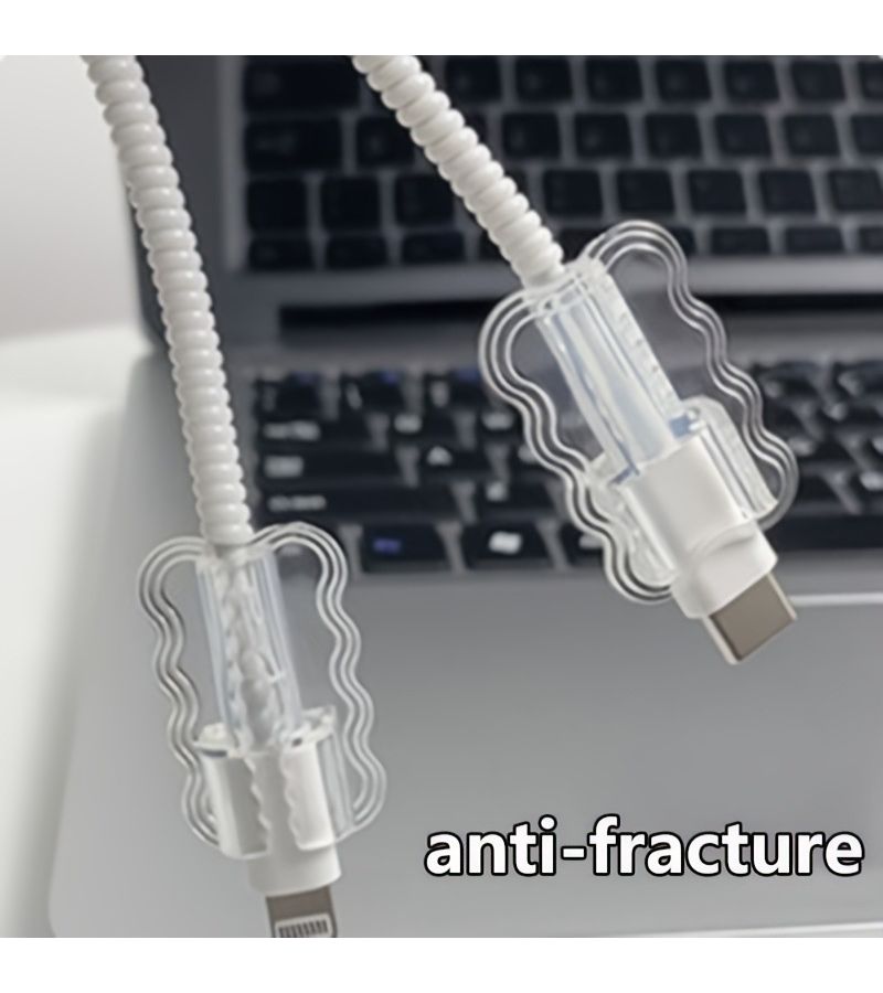 10pcs Transparent TPU Charging Cable Tip Protectors Bulk Durable Cable Guards With Curved Line Design Preventing Wear And Tear For Heavy Duty Use - Image 3