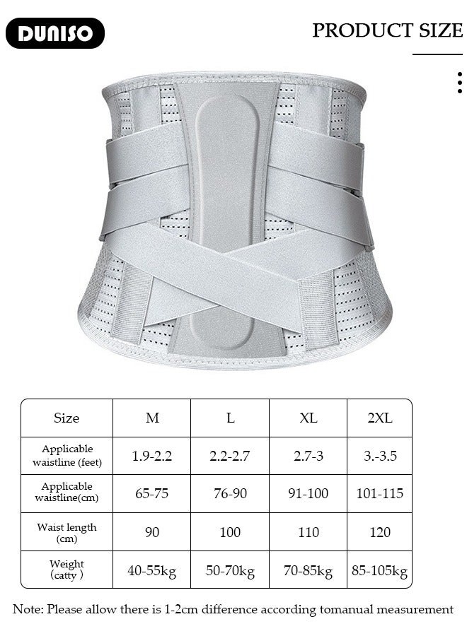 DUNISO Adjustable Lumbar Support Belt, Waist Support Belt for Lower Back Pain Relief, Ergonomic Design,Breathable Back Brace for Men & Women, Ideal for Herniated Disc, Sciatica, Scoliosis  - Image 4