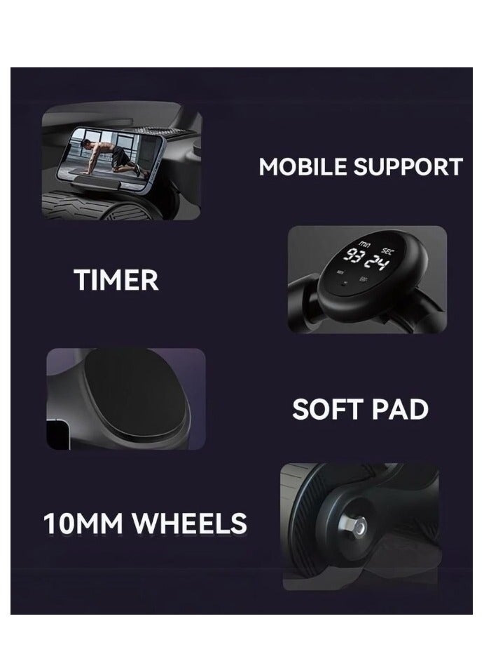 بريمو بلس عجلة تمارين دوارة للبطن مع دعامة للكوع مزوده بشاشة توقيت و حامل جوال - Image 5