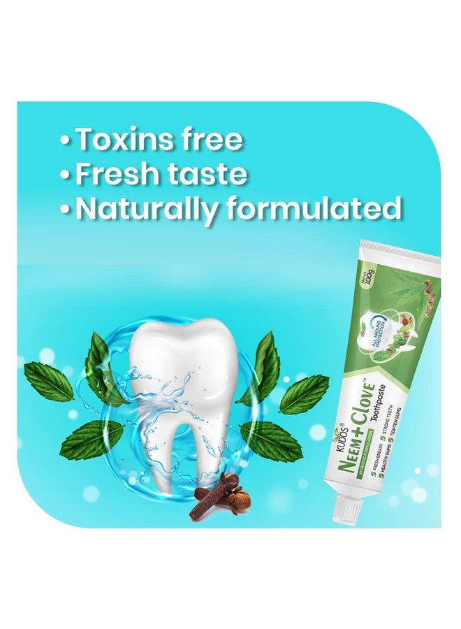 Kudos Ayureveda Neem Clove Toothpaste I Prevents Cavities,Bad Breath,Tooth Decay I Help Fights Germ,Anti Bacterial Gumprotection Daily Use Toothpaste - 1 Count - Image 3