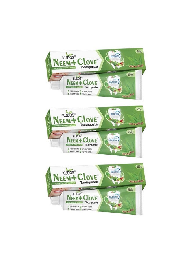 Kudos Ayureveda Neem Clove Toothpaste I Prevents Cavities,Bad Breath,Tooth Decay I Help Fights Germ,Anti Bacterial Gumprotection Daily Use Toothpaste - 1 Count - Image 1