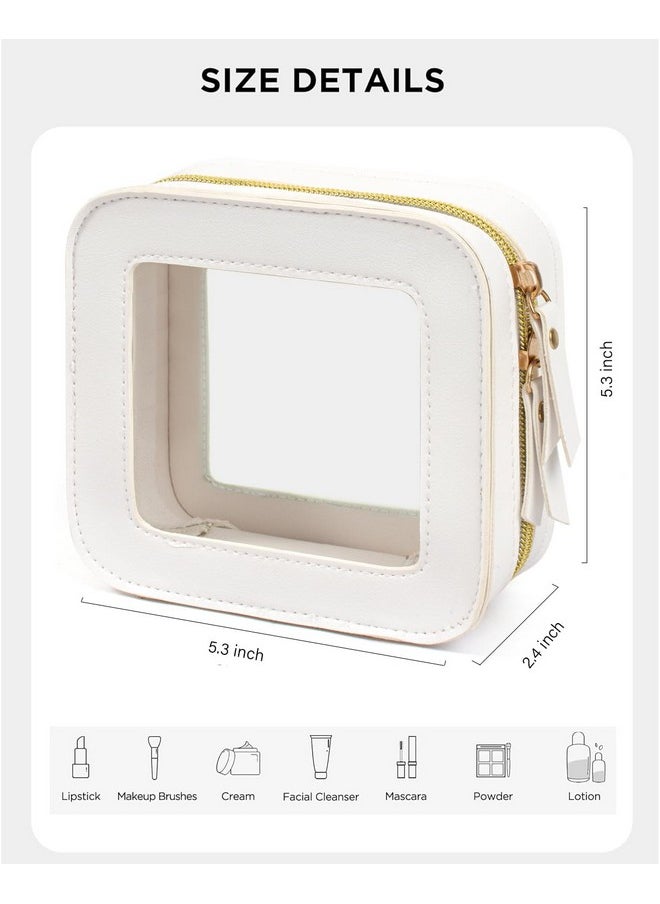 LETGO Mini Makeup Bag,Clear Makeup Bag Cute Makeup Bag Small Makeup Bag For Purse Essentials Car Accessories For Women Mini Toiletry Bag For Women Men (Clear White, Mini)  - Image 2