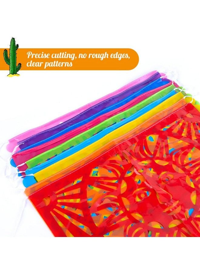 Johouse 2Pack Mexican Party Banner 18 Feet Plastic Fiesta Banner Cinco De Mayo Dia De Los Muertos Decor Day Of The Dead Papel Picado Decorations Mexican Party Supplies  - Image 4