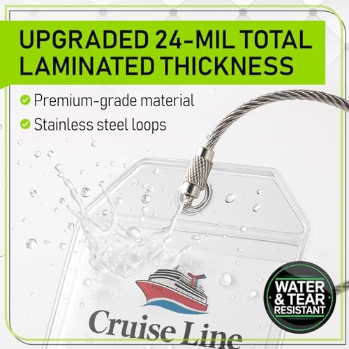 Untethered Cruise Luggage Tag Holders (6 Pack, Wide) | Clear Luggage Tags for Cruise Ships | Durable PVC Travel Bag ID Tags (6.3" x 3.5") - Image 4