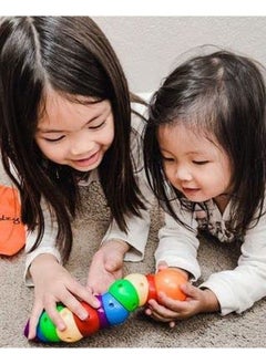 Skoolzy Rainbow Caterpillar Building Toy Build Fine Motor Skills Color Sorting Adhd Anxiety Fidget Learning Toys To Relieve Stress For Toddlers Kids & Adults Gift For Children Boy & Girl  - Image 5