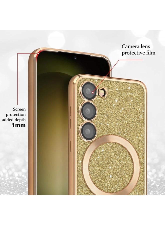 شيبشيب جراب لهاتف سامسونج جلكسي اس 23 مع بريق، جراب شفاف مغناطيسي مع واقٍ للكاميرا [متوافق مع MagSafe] بتصميم لامع وناعم من TPU، غطاء نحيف ومضاد للصدمات - Image 5