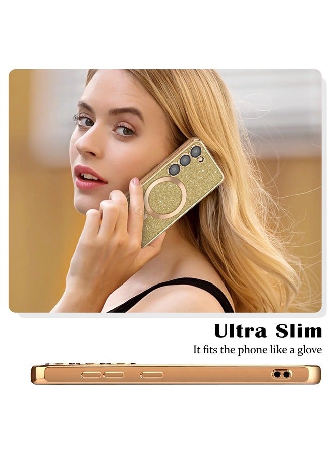 شيبشيب جراب لهاتف سامسونج جلكسي اس 23 مع بريق، جراب شفاف مغناطيسي مع واقٍ للكاميرا [متوافق مع MagSafe] بتصميم لامع وناعم من TPU، غطاء نحيف ومضاد للصدمات - Image 3
