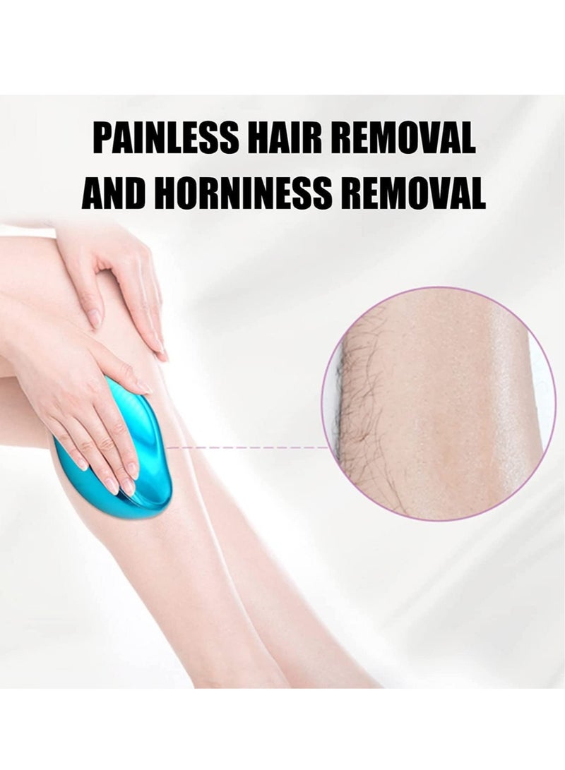 إلترازون True Crystal Hair Eraser, Magic Hair Removal Eraser, Painless Crystal Hair Remover Tools, Soft Smooth Skin Fast & Easy Crystal Hair Removal for Men and Women (Blue) - Image 2