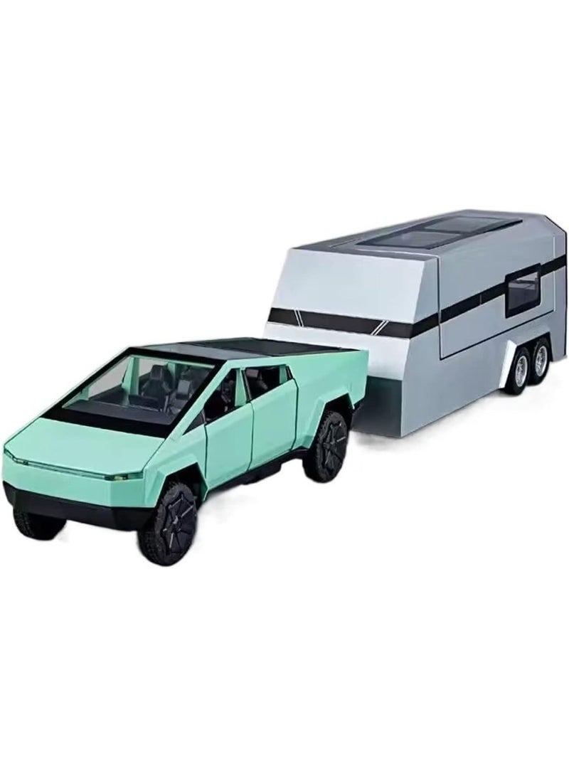 Loquat 1:32 Tesla Pickup Trailer Alloy Sound And Light Car Model Metal Off-Road Die-Cast Truck - Image 1